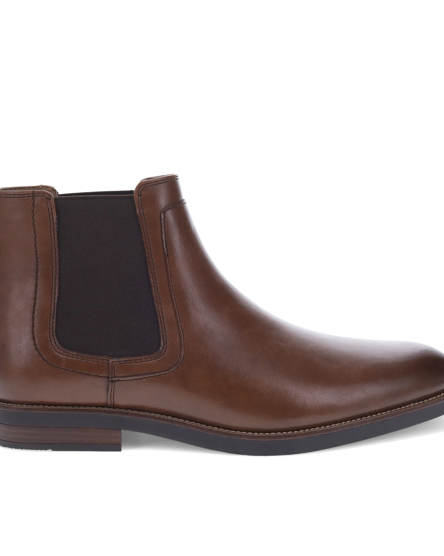 Side view of  Cognac Brookside Chelsea Boot.