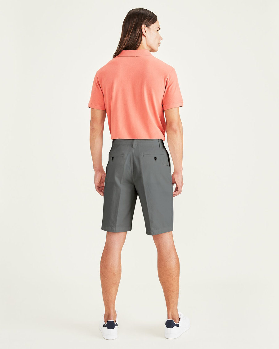 Back view of model wearing Cool Grey Perfect 10.5" Shorts.