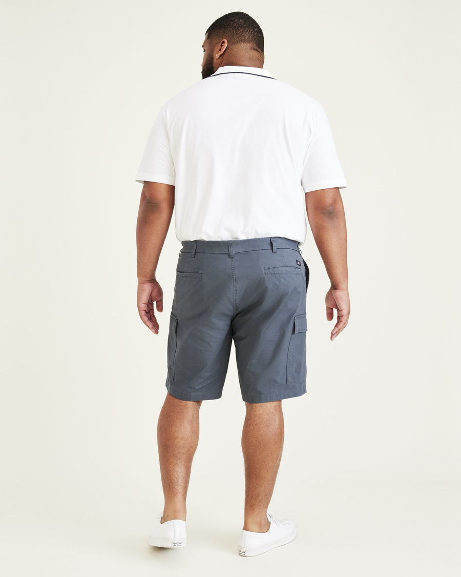 Back view of model wearing Cool Slate Smart 360 Tech Cargo 9" Shorts (Big and Tall).