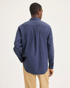 Back view of model wearing Crown Blue Eighty-Six Shirt, Relaxed Fit.