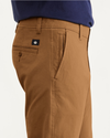 View of model wearing Dark Ginger Ultimate Chinos, Athletic Fit.