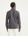 Back view of model wearing Dark Grey Heather Polo, Slim Fit.