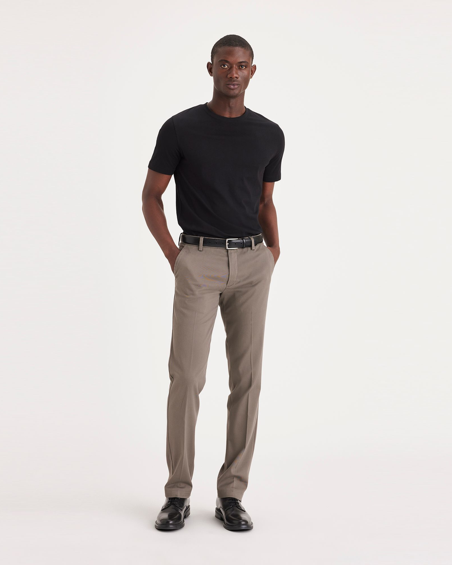 dockers slim fit dress pants Dockers Men's Slim Fit Easy Khaki Pants, Black, 28W x 30L at Amazon Men's Clothing store