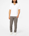 Front view of model wearing Dark Pebble Easy Khakis, Straight Fit.