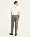 Back view of model wearing Dark Pebble Signature Khakis, Classic Fit (Big and Tall).