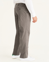 Side view of model wearing Dark Pebble Workday Khakis, Classic Fit (Big and Tall).