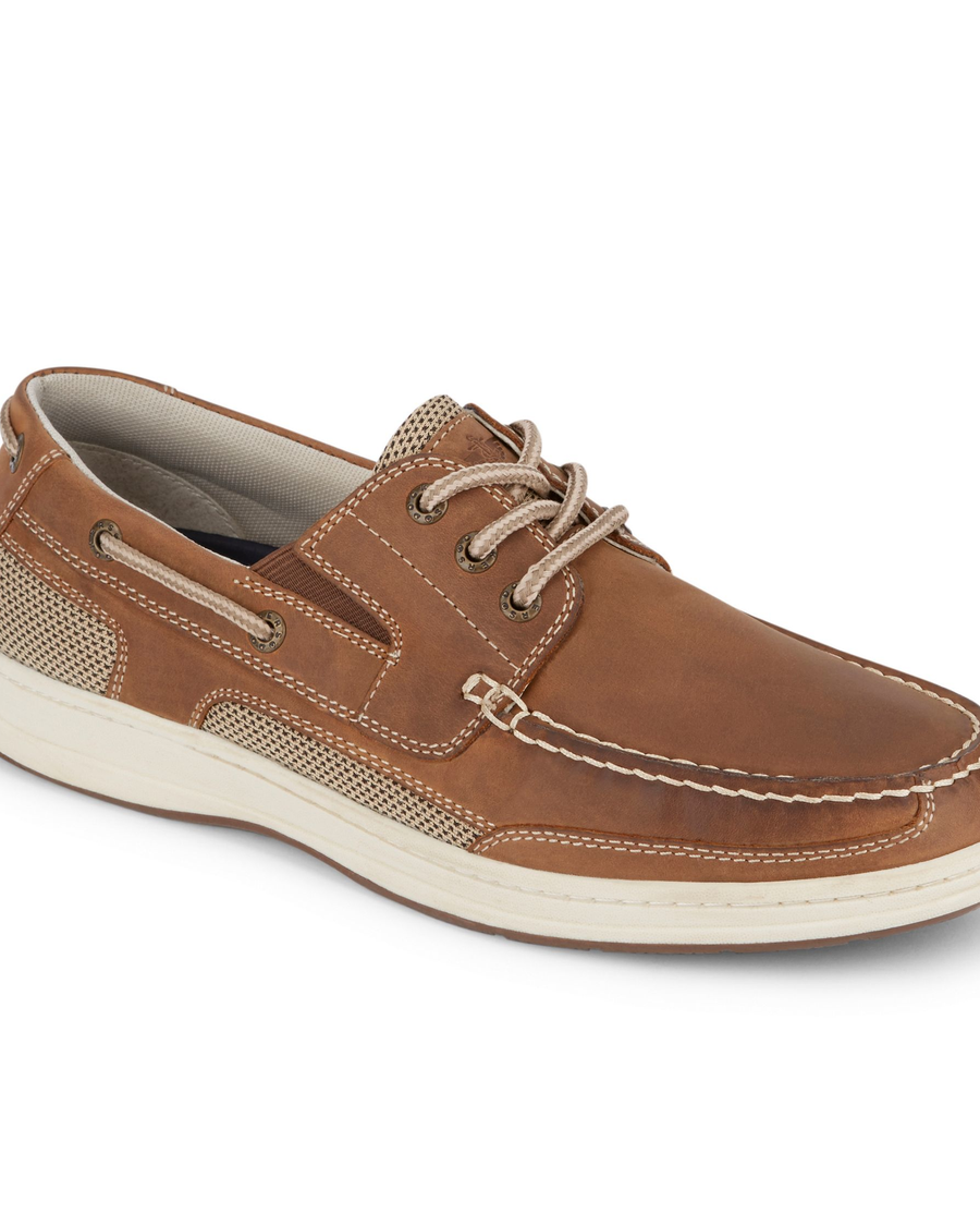 View of  Dark Tan Beacon Boat Shoes.