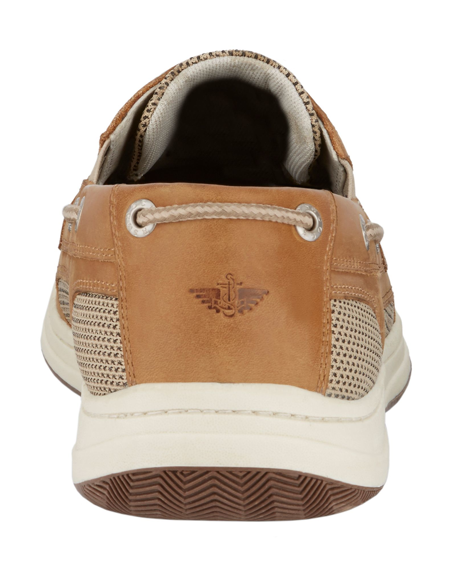 View of  Dark Tan Beacon Boat Shoes.