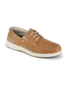 Front view of  Dark Tan Beacon Boat Shoes.