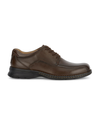 Side view of  Dark Tan Trustee Oxford Shoes.