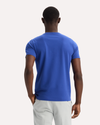 View of model wearing Deep Ultramarine Crewneck Tee, Slim Fit.