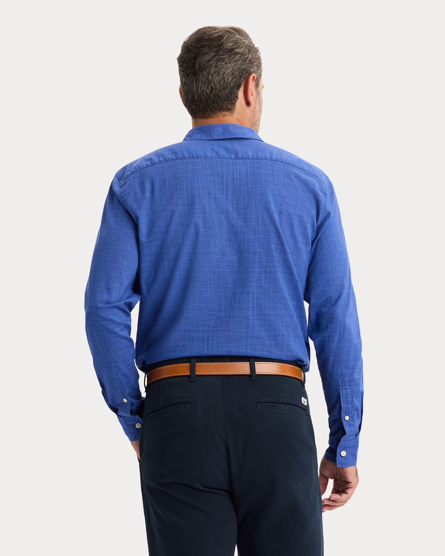 slim fit dress slacks Male Light Blue Regular Fit Short Sleeve Dress Shirt (Trops)