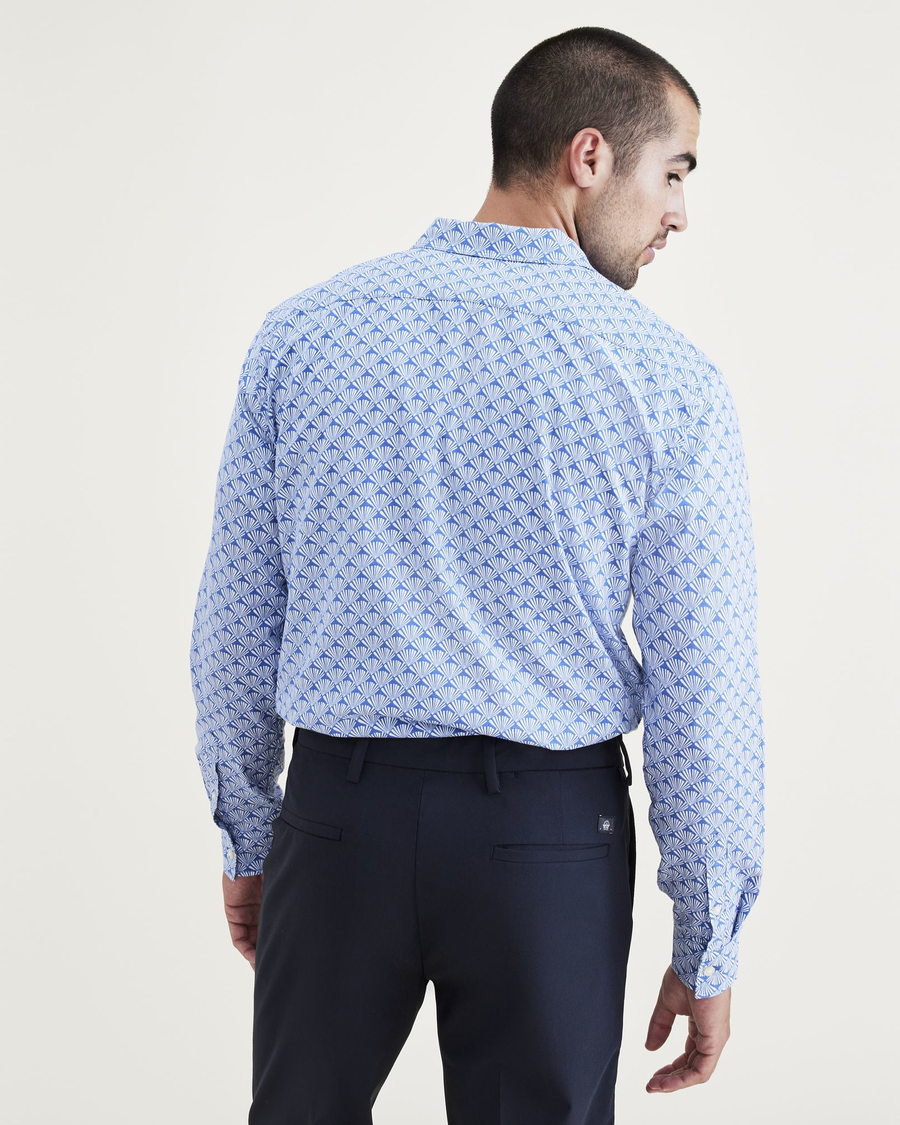 Back view of model wearing Delft Casual Shirt, Regular Fit.