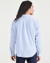 Back view of model wearing Delft Stretch Oxford, Slim Fit (Big and Tall).