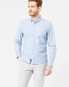 Front view of model wearing Delft Stretch Oxford, Slim Fit (Big and Tall).