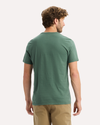 View of model wearing Duck Green Crewneck Tee, Slim Fit.