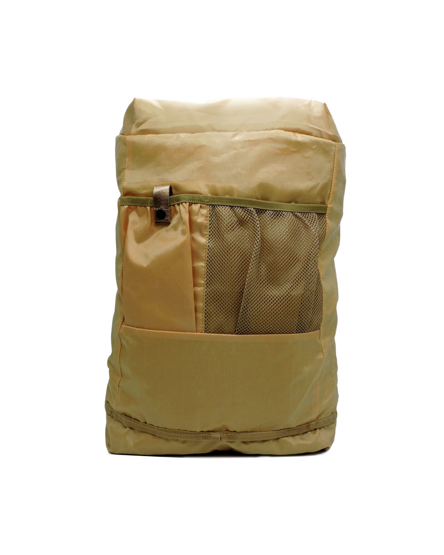 View of model wearing Duffle Bag Packable Backpack.