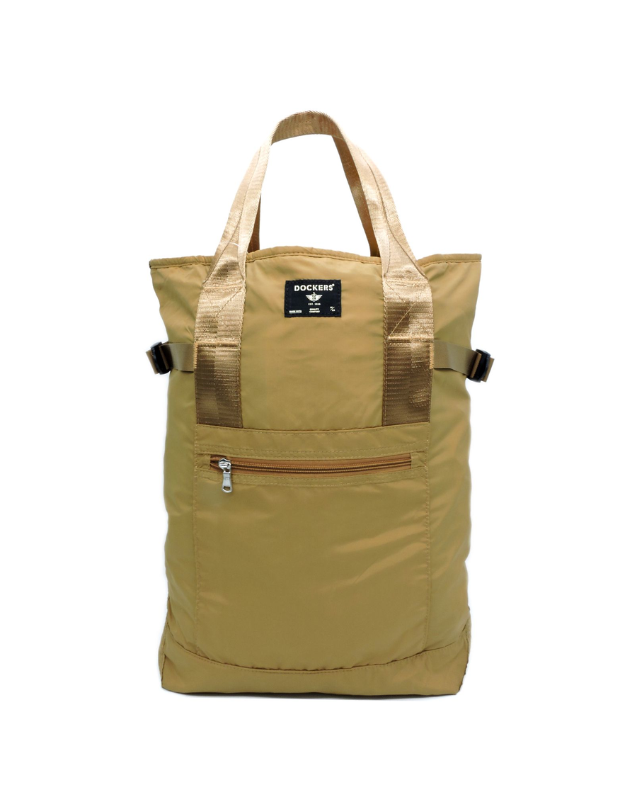 Front view of model wearing Duffle Bag Packable Backpack.