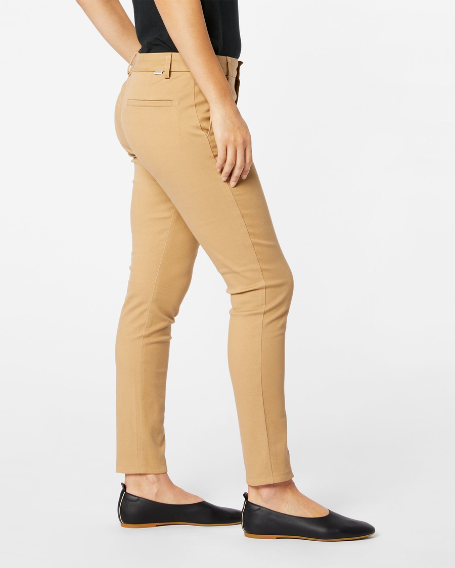 Side view of model wearing Earth Taupe Weekend Chinos, Skinny Fit.
