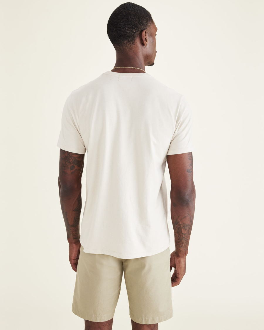 Back view of model wearing Egret Graphic Tee (Big and Tall).