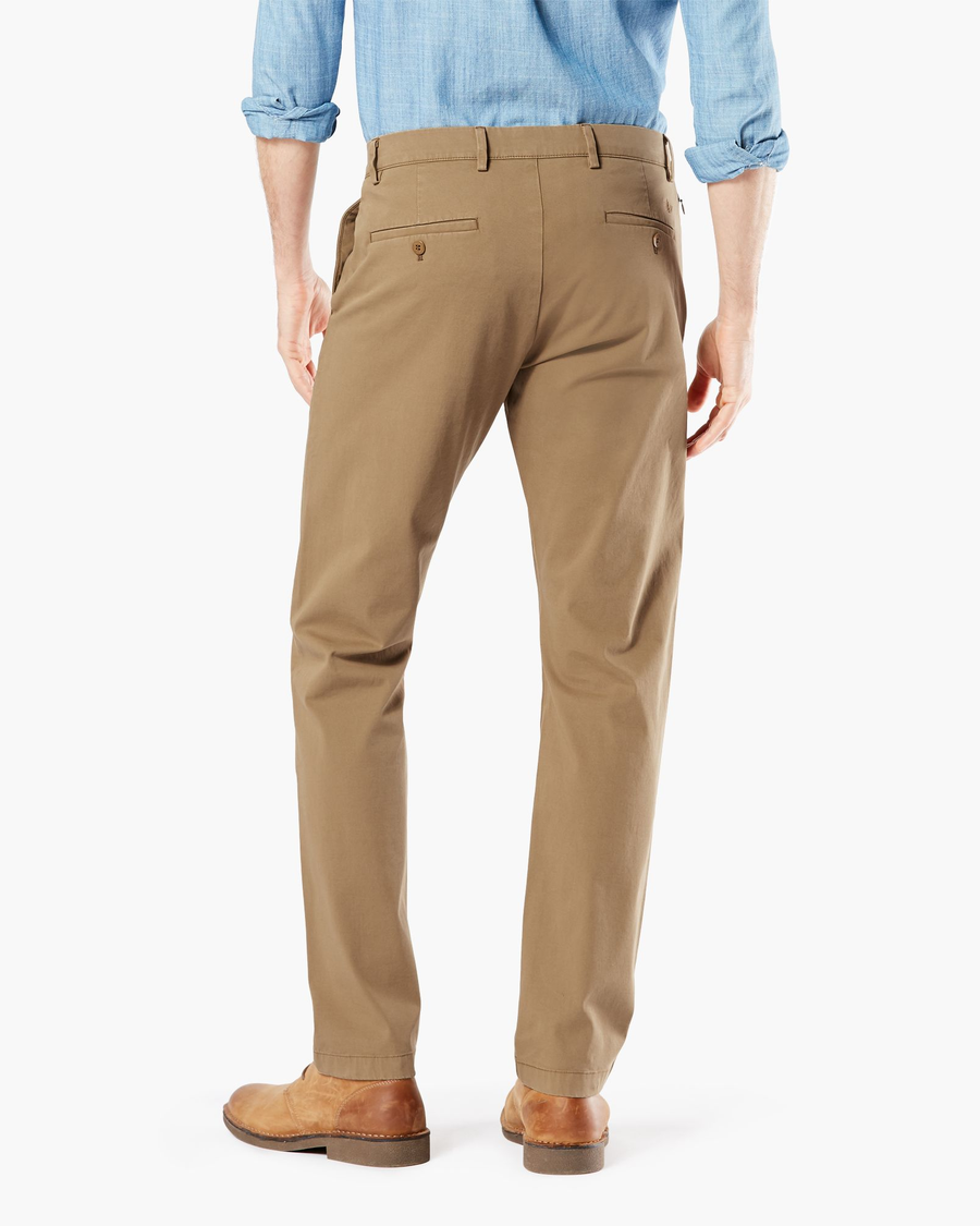 Back view of model wearing Ermine Motion Chinos, Tapered Fit (Big and Tall).