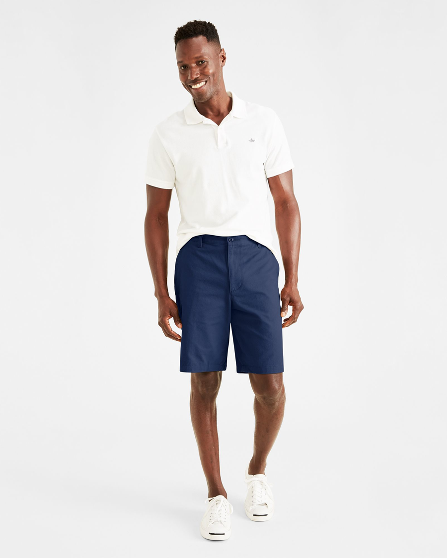 Front view of model wearing Estate Blue Perfect 10.5" Shorts.