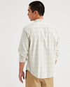 Back view of model wearing Evergreen Lint Casual Shirt, Regular Fit.
