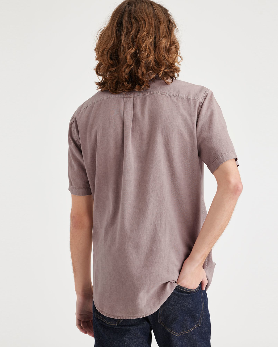 Back view of model wearing Fawn Original Button Up, Regular Fit.