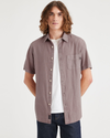 Front view of model wearing Fawn Original Button Up, Regular Fit.