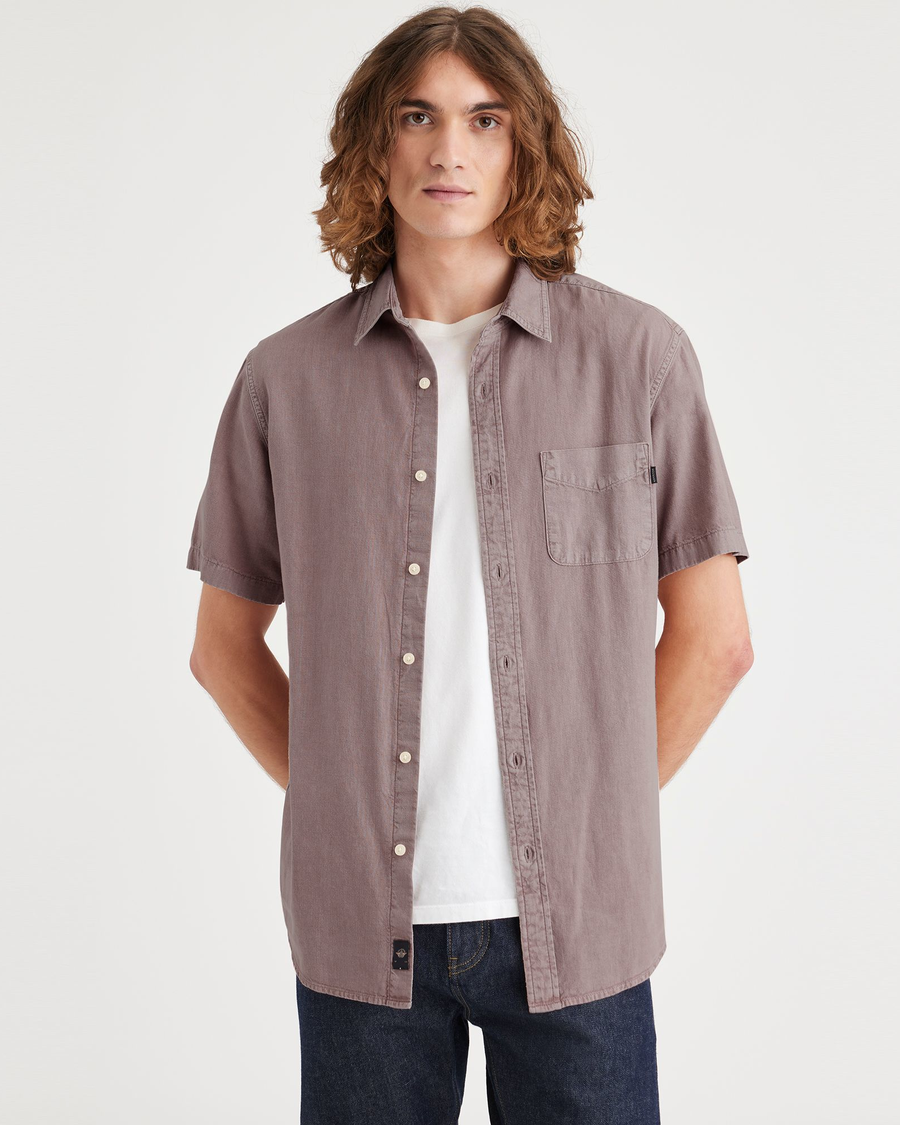 Front view of model wearing Fawn Original Button Up, Regular Fit.