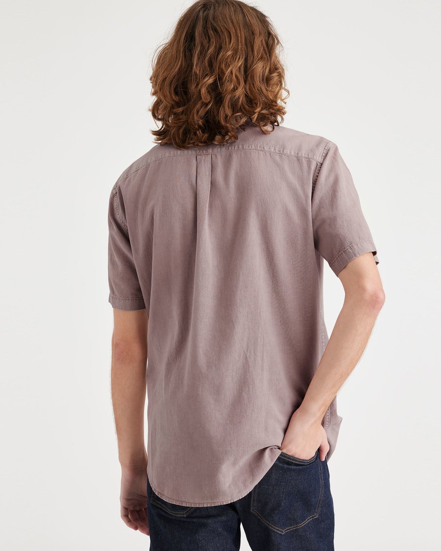 Back view of model wearing Fawn Original Button Up, Slim Fit.