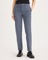 Front view of model wearing Folkstone Grey Mid-Rise Collins Trouser with Sculpt, Slim FIt.