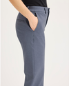 Side view of model wearing Folkstone Grey Mid-Rise Collins Trouser with Sculpt, Slim FIt.