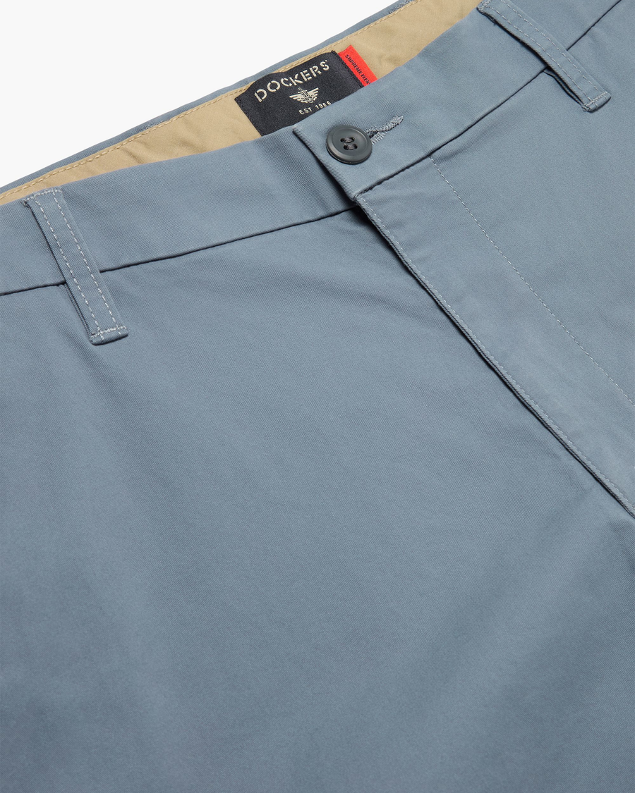 View of model wearing Folkstone Grey Ultimate 9.5" Shorts.