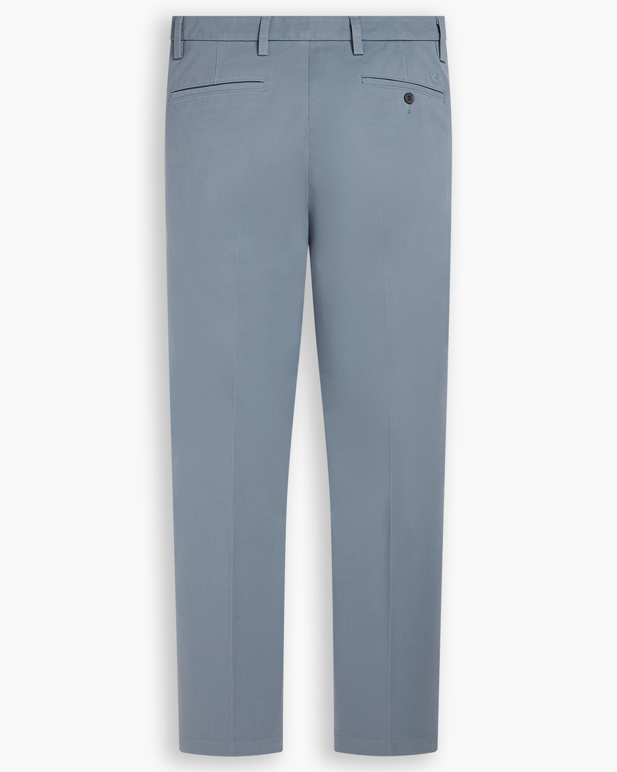 View of model wearing Folkstone Grey Workday Khakis, Slim Fit.