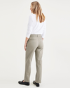 Back view of model wearing Forest Fog Original Chinos, High Waisted, Straight Fit.