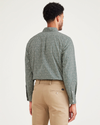 Back view of model wearing Forest Fog Signature Comfort Flex Shirt, Classic Fit.