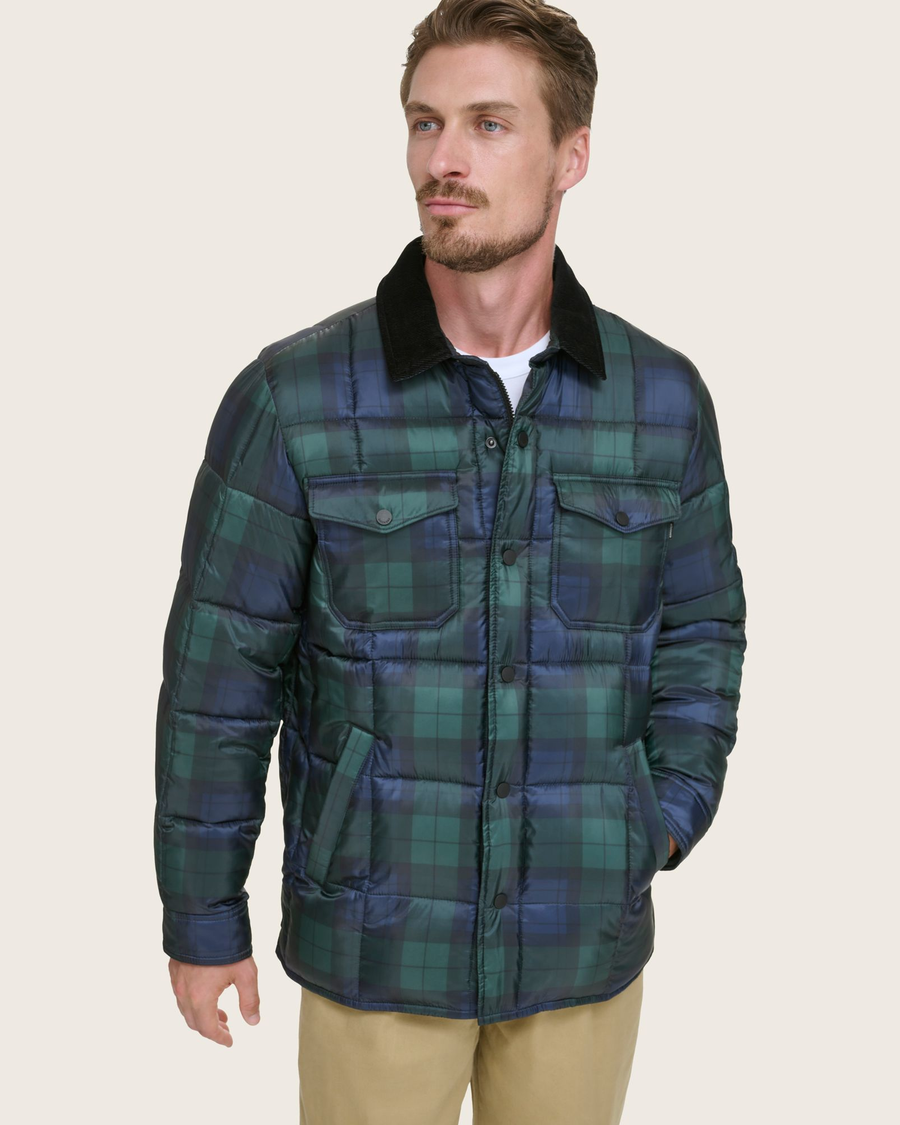 Green and blue clearance plaid jacket