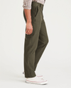 Side view of model wearing Forest Night Comfort Knit Chinos, Straight Fit.