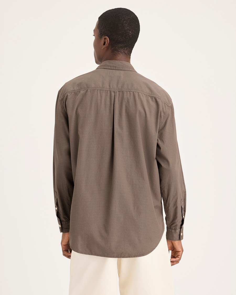 Back view of model wearing Fossil Eighty-Six Shirt, Relaxed Fit.