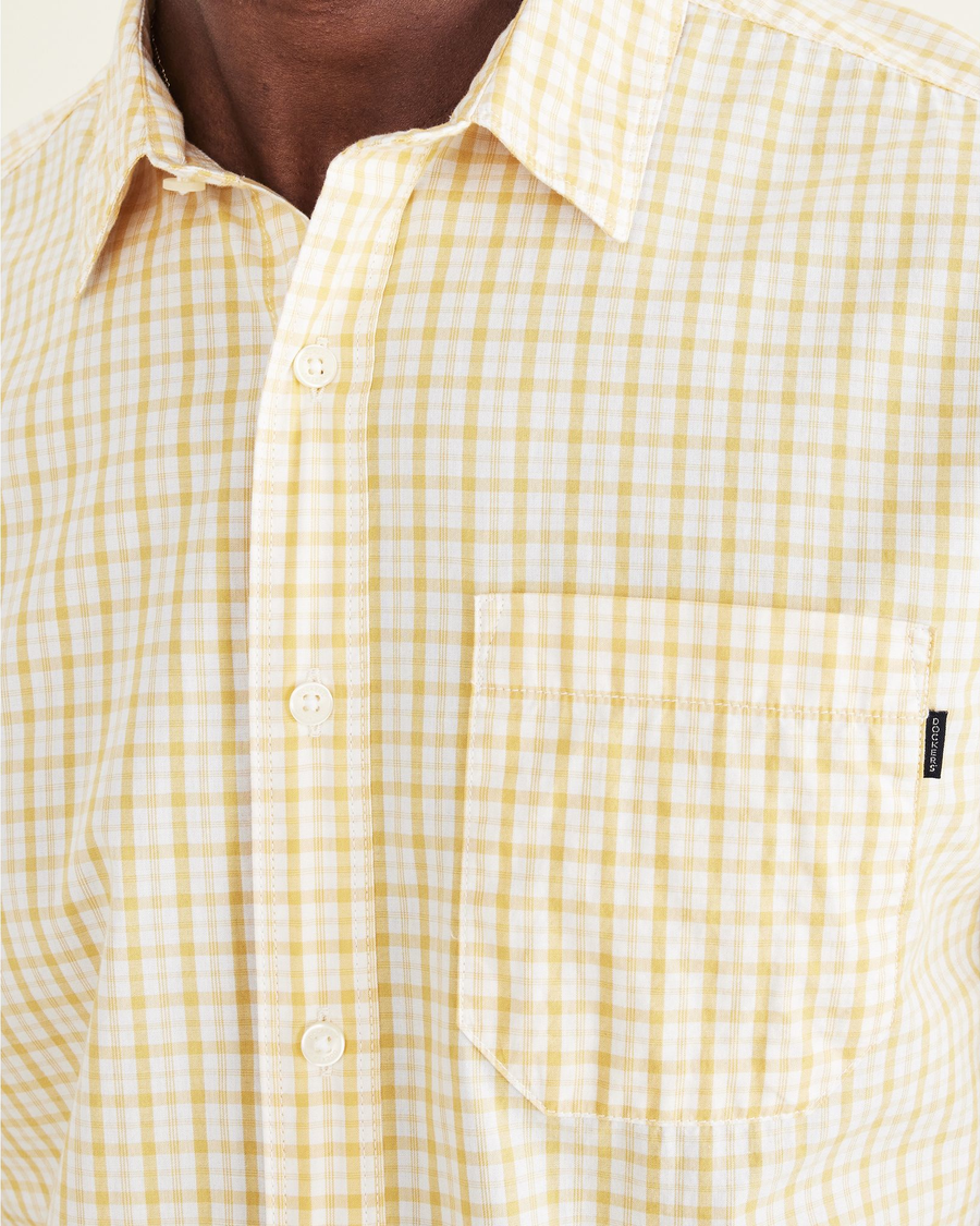 View of model wearing Golden Apricot Ultimate Shirt, Regular Fit.