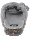 Back view of  Grey 2 Buckle Sherpa Slippers.