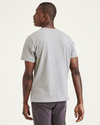 Back view of model wearing Grey Heather Stencil Graphic Tee, Slim Fit.