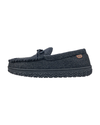 View of  Grey Rugged Microsuede Boater Moccasin Slippers.