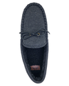 View of  Grey Rugged Microsuede Boater Moccasin Slippers.