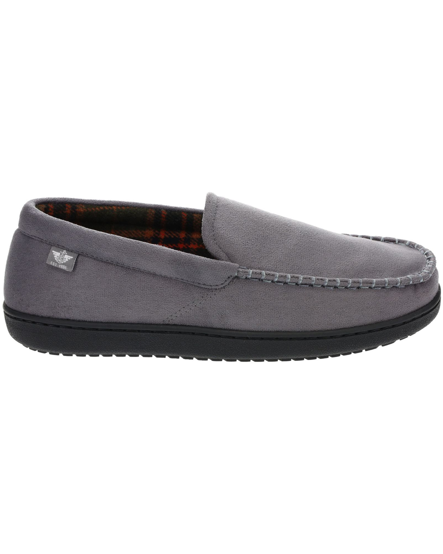 View of  Grey Ultrawool Venetian Moccasin Slippers.