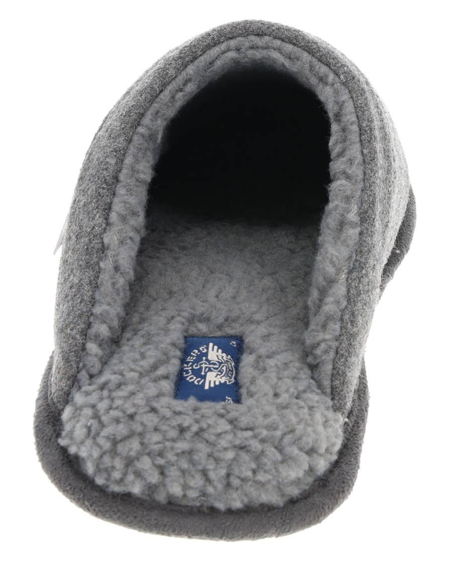 View of  Grey Wool Scuff Slippers.