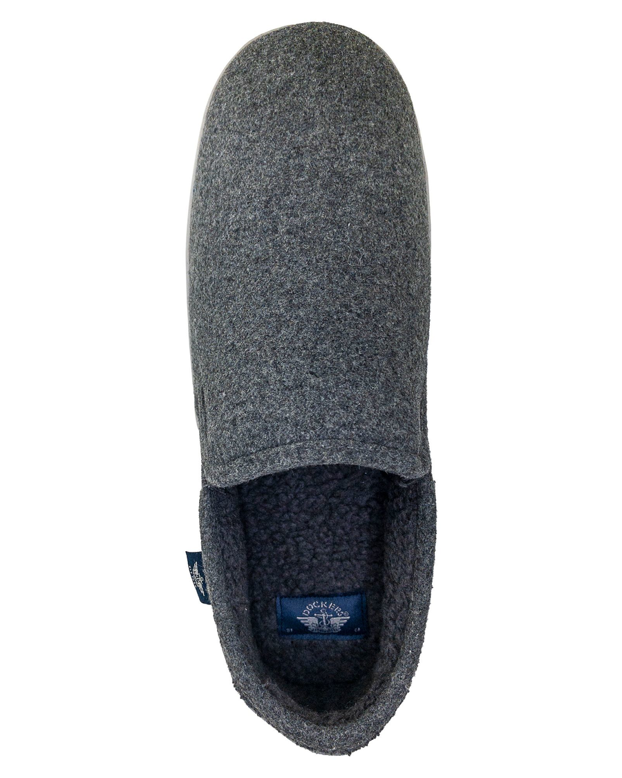 View of  Grey Wool Slip-on Slippers.