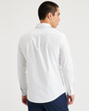 Back view of model wearing Gust Cashmere Blue Original Button-Up, Slim Fit.