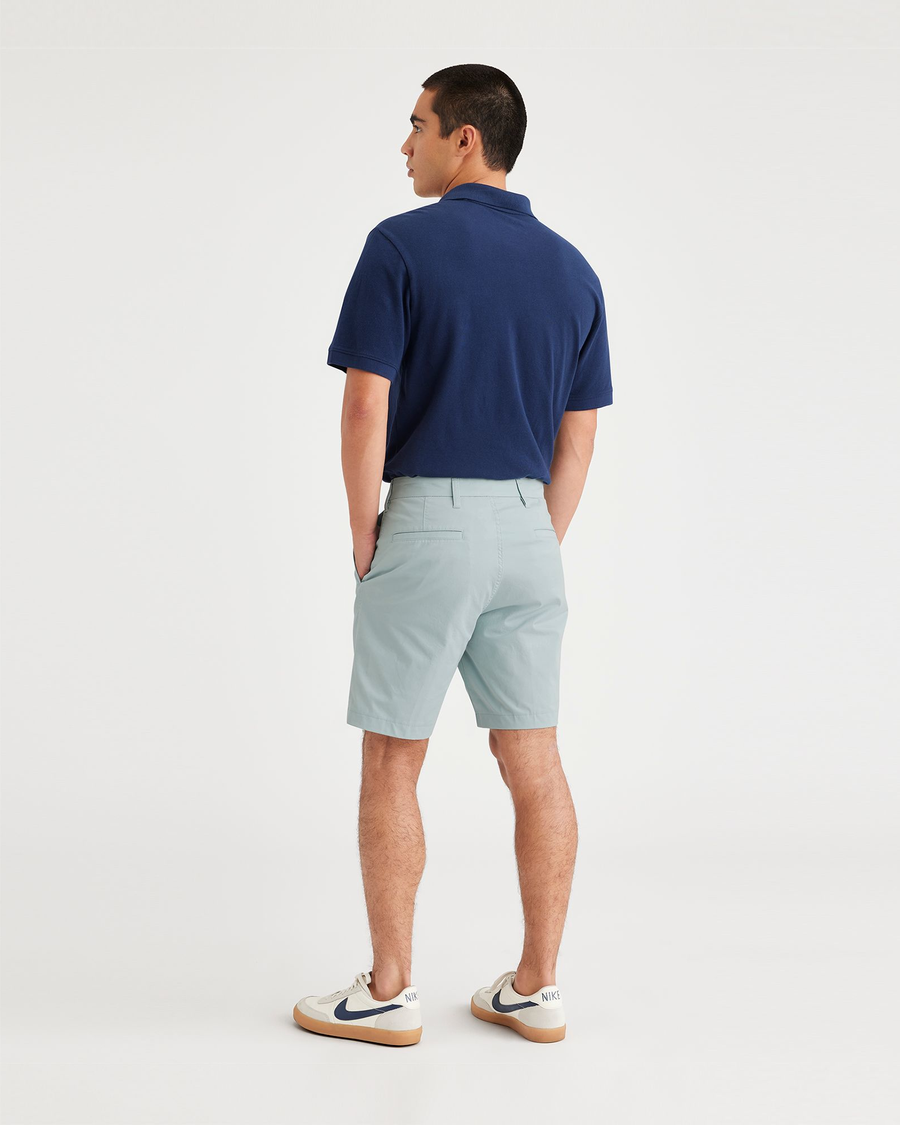 Back view of model wearing Harbor Grey Ultimate 9.5" Shorts, Straight Fit.